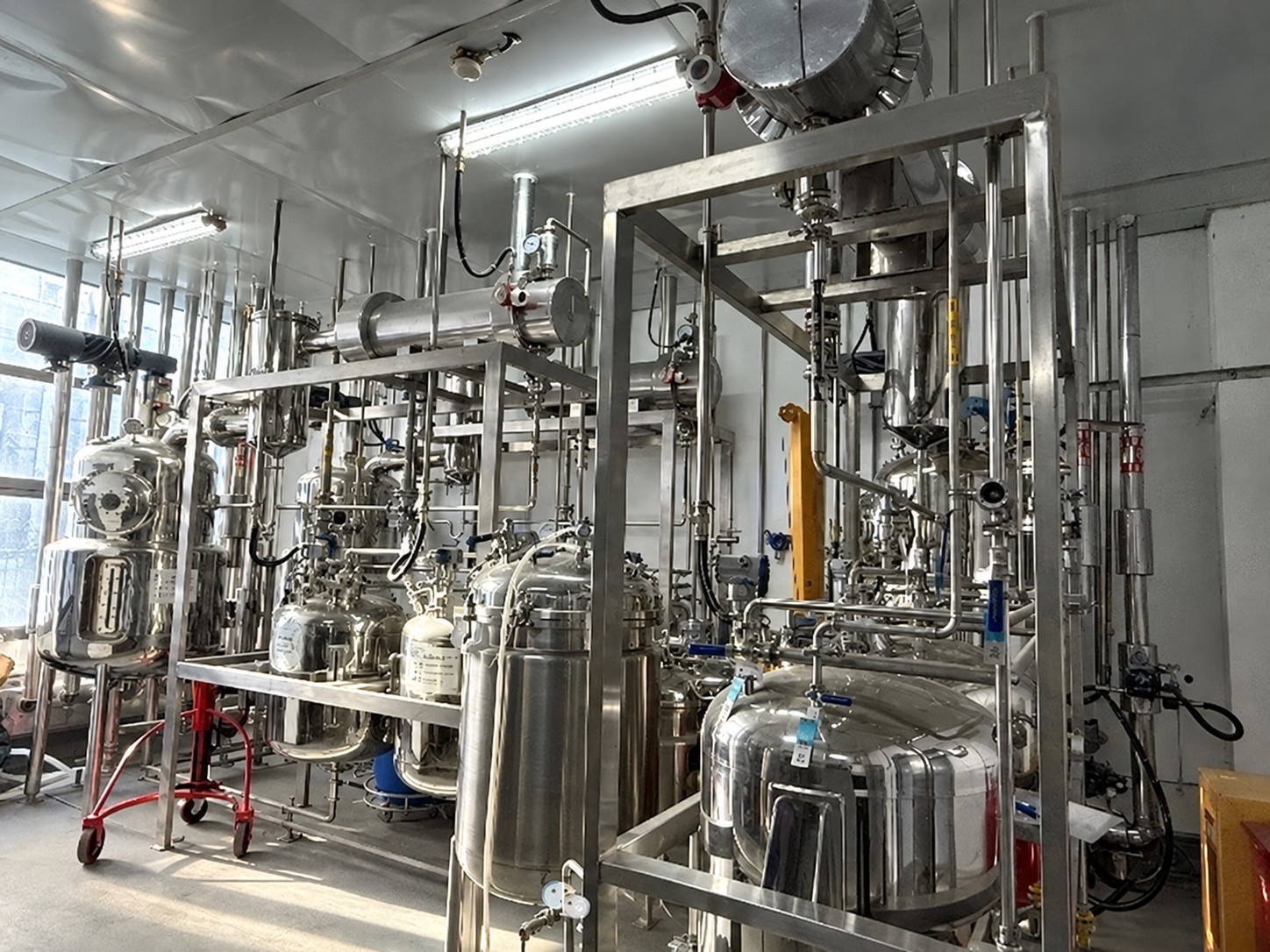 Stainless-steel processing equipment at LotusBio