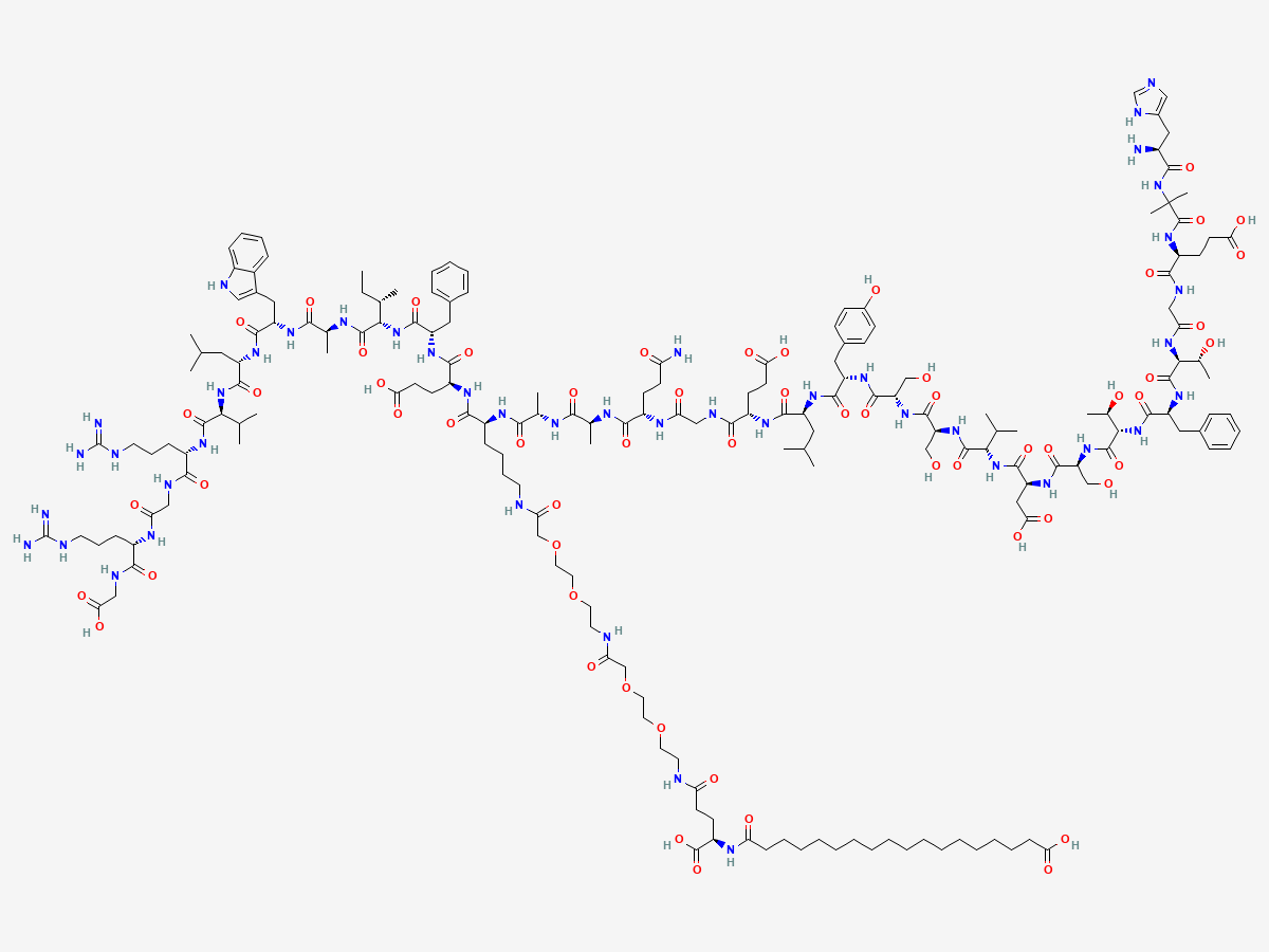 2D reference molecular structure of Semaglutide, PubChem CID 56843331
