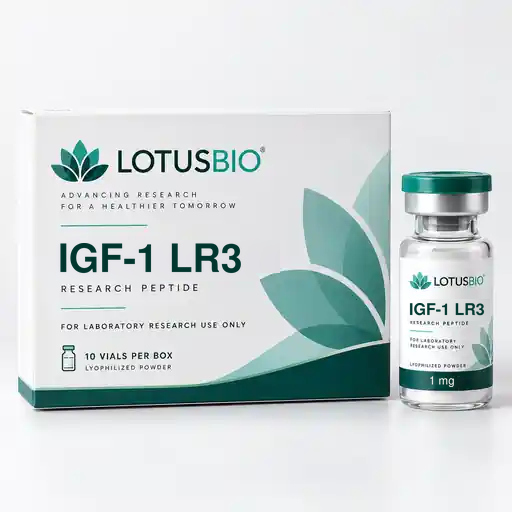 IGF-1 LR3 research peptide packaging by LotusBio