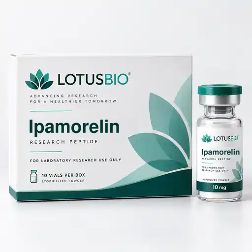 Ipamorelin research peptide packaging by LotusBio
